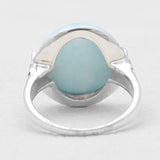 Blue Larimar 925 Sterling Silver Handmade Jewelry Ring