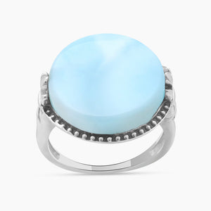 Blue Larimar 925 Sterling Silver Handmade Jewelry Ring
