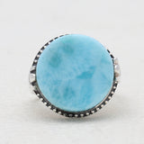 Blue Larimar 925 Sterling Silver Handmade Jewelry Ring