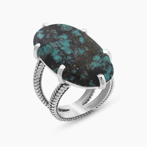Tibetan Turquoise Silver Rings