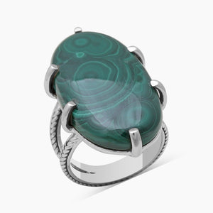 925 Sterling Silver Malachite Rings