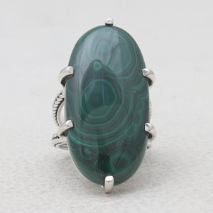 925 Sterling Silver Malachite Rings