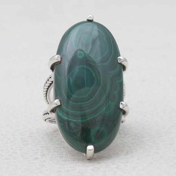 925 Sterling Silver Malachite Rings