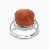 Natural Black Onyx Cab Silver Rings