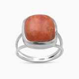 Natural Black Onyx Cab Silver Rings