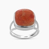 Natural Black Onyx Cab Silver Rings