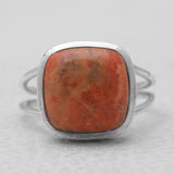 Natural Black Onyx Cab Silver Rings