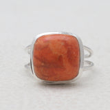 Natural Black Onyx Cab Silver Rings