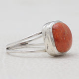 Natural Black Onyx Cab Silver Rings