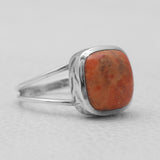 Natural Black Onyx Cab Silver Rings