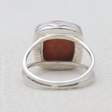 Natural Black Onyx Cab Silver Rings