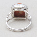 Natural Black Onyx Cab Silver Rings