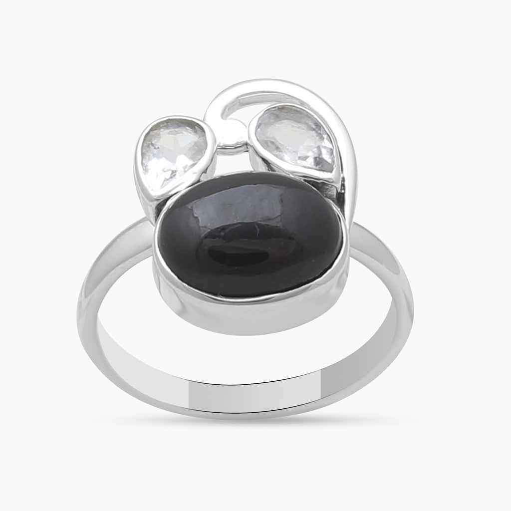 Black Onyx Silver Rings