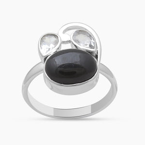Black Onyx Silver Rings
