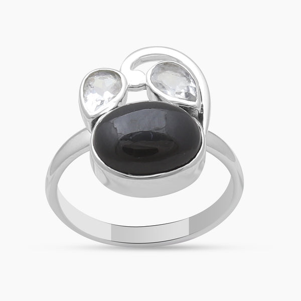 Black Onyx Silver Rings
