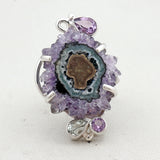 Amethyst Slice Silver Ring