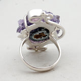 Amethyst Slice Silver Ring