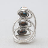 Natural Rainbow Moonstone Silver Rings