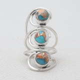 Natural Rainbow Moonstone Silver Rings