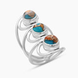 Natural Rainbow Moonstone Silver Rings