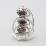 Natural Rainbow Moonstone Silver Rings