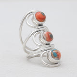 Natural Rainbow Moonstone Silver Rings