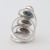 Natural Rainbow Moonstone Silver Rings