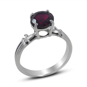 925 Sterling Silver Garnet Rings