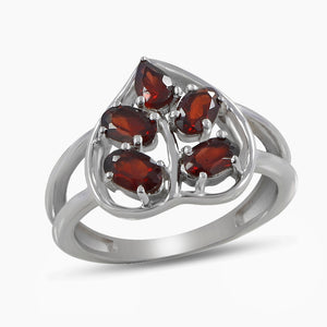 925 Sterling Silver Garnet Rings