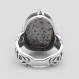 Fossil Black Coral Silver Rings