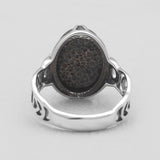 Fossil Black Coral Silver Rings