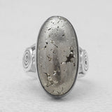 925 Sterling Silver Golden Pyrite Rings