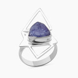 Rough Tanzanite Silver Rings