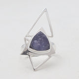 Rough Tanzanite Silver Rings