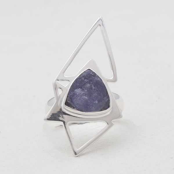 Rough Tanzanite Silver Rings