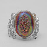 Titanium Druzy Silver Rings