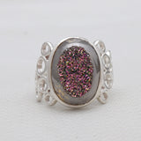 Titanium Druzy Silver Rings