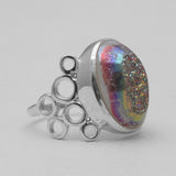 Titanium Druzy Silver Rings