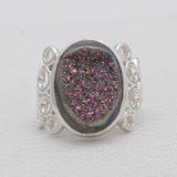 Titanium Druzy Silver Rings