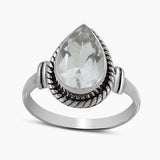 Green Amethyst Silver Rings