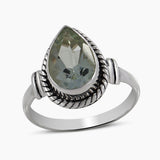 Green Amethyst Silver Rings