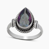 Green Amethyst Silver Rings