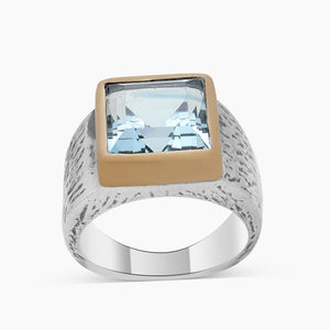 Blue Topaz Silver Rings