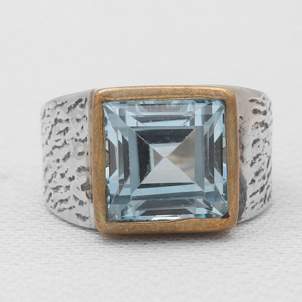 Blue Topaz Silver Rings