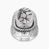 Golden Rutilated Quartz Silver Rings