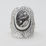 Golden Rutilated Quartz Silver Rings