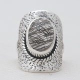 Golden Rutilated Quartz Silver Rings