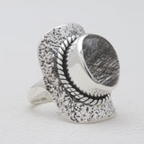 Golden Rutilated Quartz Silver Rings