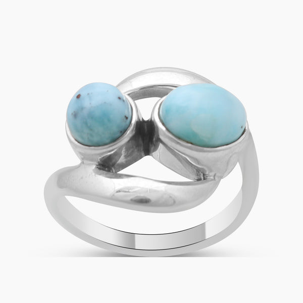 Dual Larimar Sterling Silver Rings
