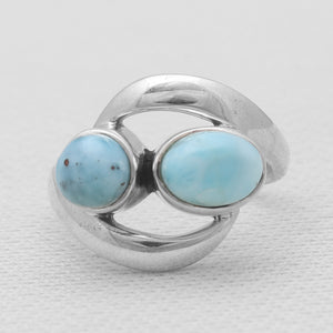 Dual Larimar Sterling Silver Rings